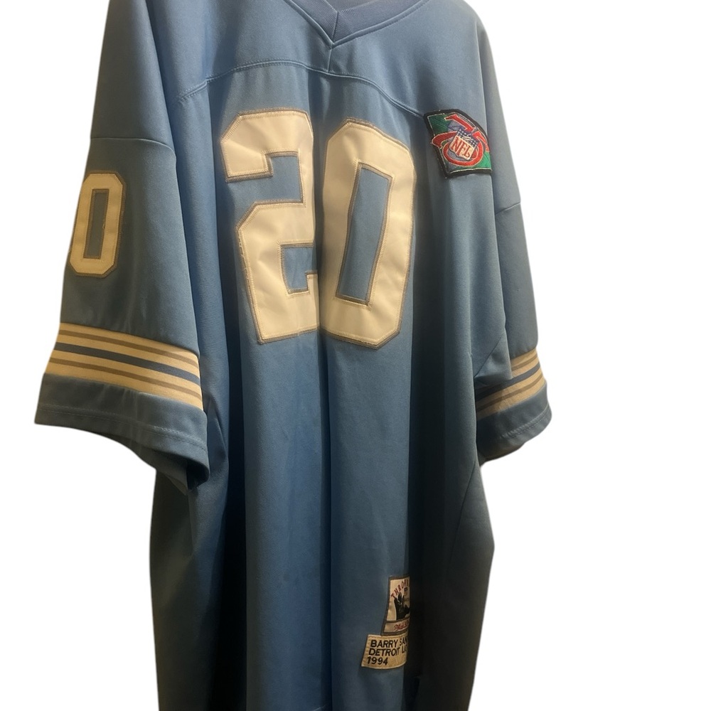 Barry Sanders  Blue and White Sports Jersey